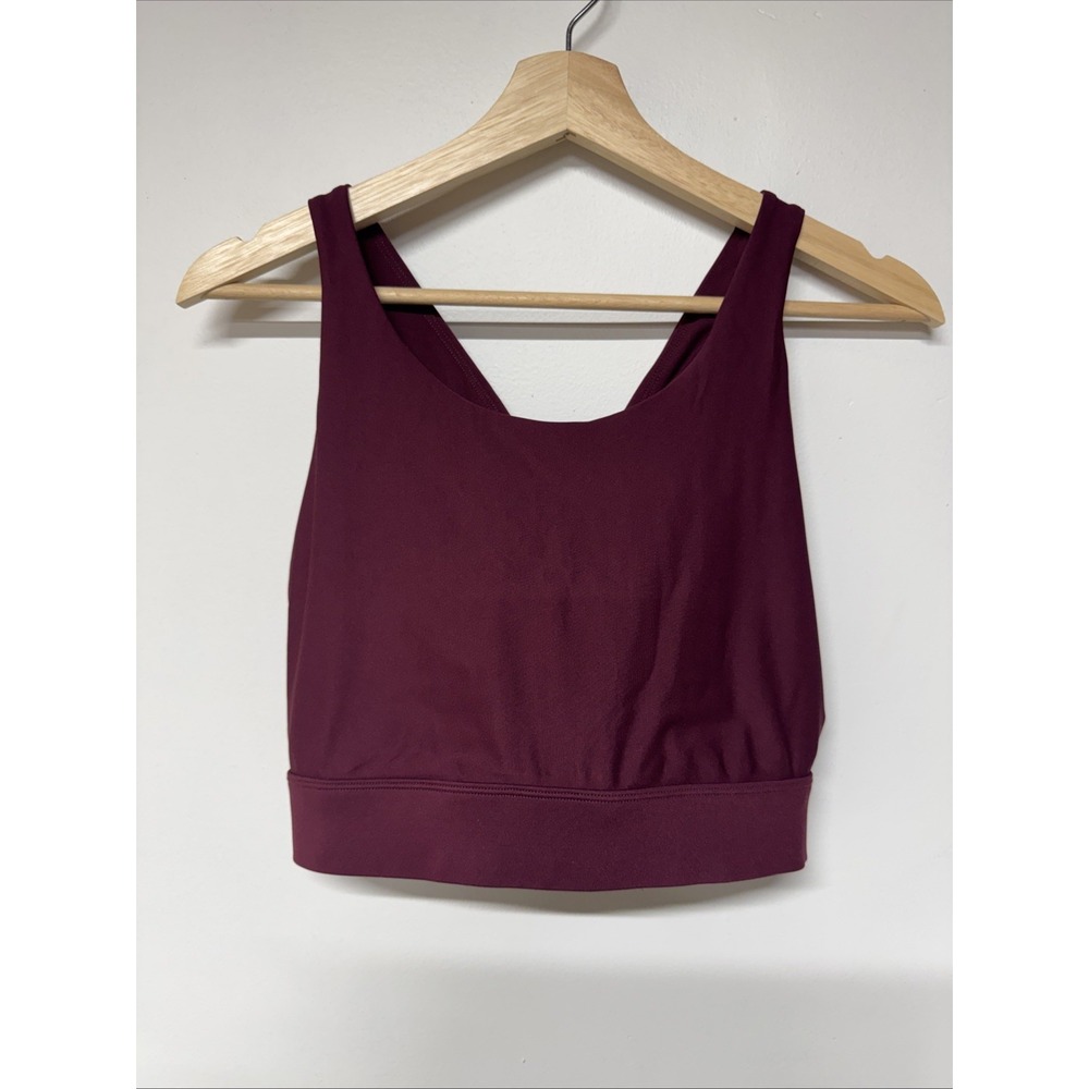 Fabletics Sports Bra XL Maroon Racerback Medium Support Workout Bra 0034